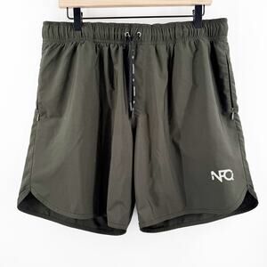 NFQ Shorts SZ XXL Men's 7" Inseam Never F***ing Quit Lifting Athletic Gym Green